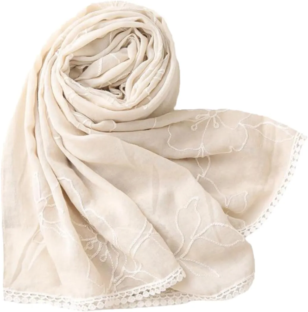 1pc Multi Purpose Embroidery Design Shawl All Match Scarf for Outdoor Lightweight Blend present for
