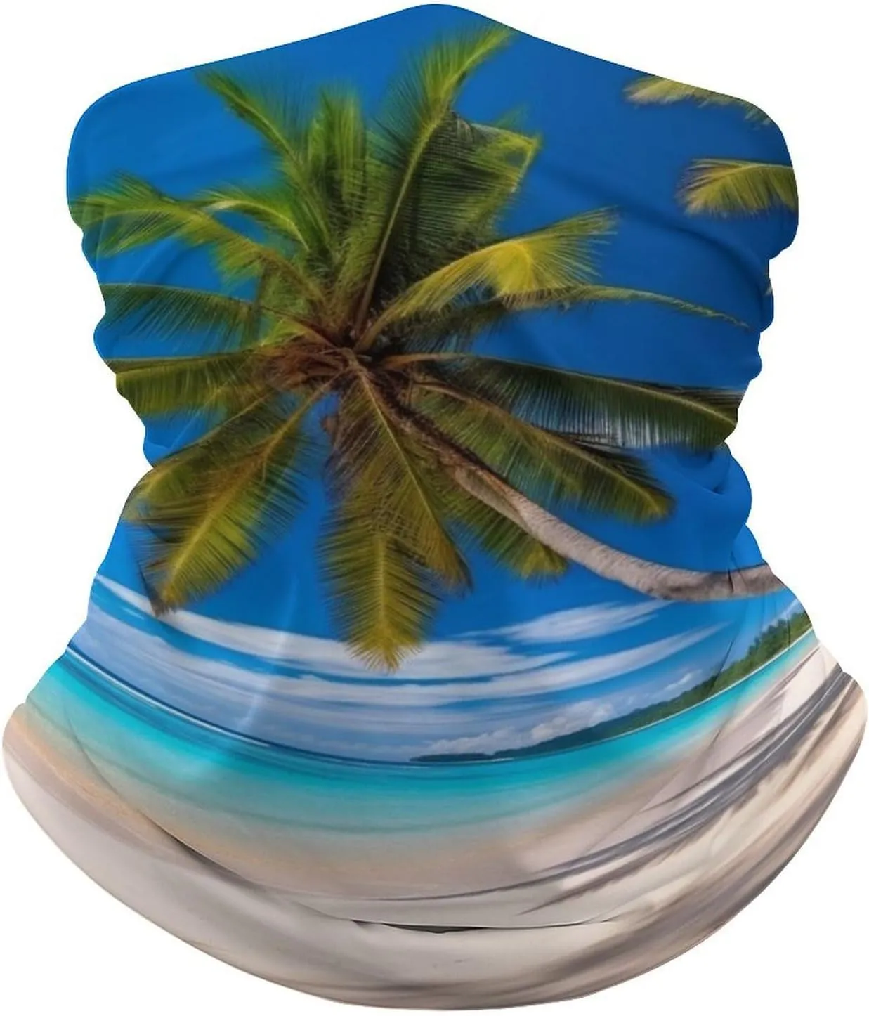 Beach And Coconut Tree Balaclava UV Protection Face Mask Breathable Neck Gaiter Ski Mask for Men Women Headwear Bandana Elastic Face Scarf