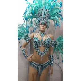 Brittany Blue Luxury 10 Piece Bikini Samba Costume