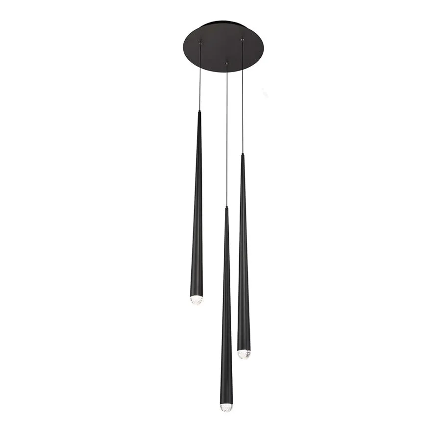 Cascade LED 3 Light Crystal Round Chandelier