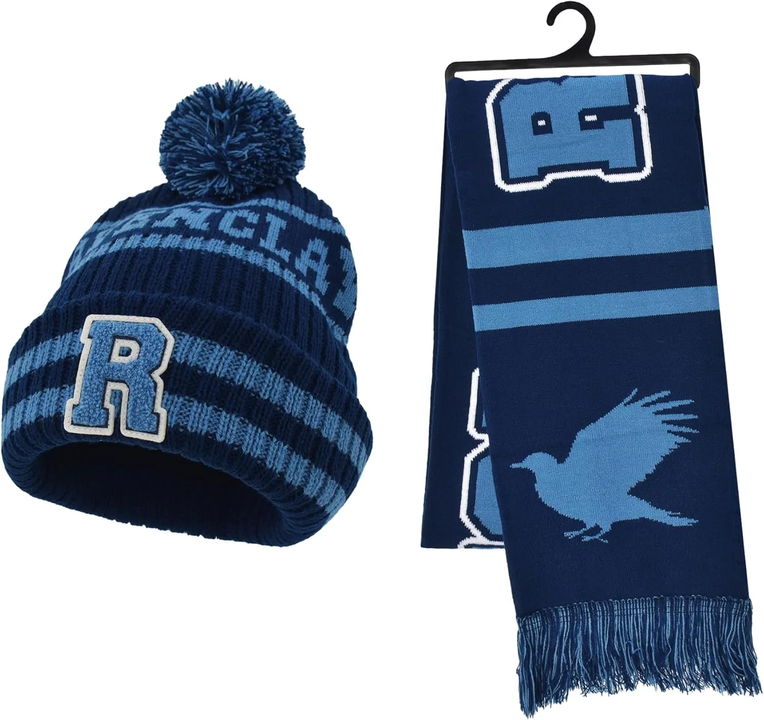 Concept One unisex-adult Harry Potter Beanie Hat and Scarf Set, Hogwarts Collegiate Winter Knit Cap With Cuff and Pom