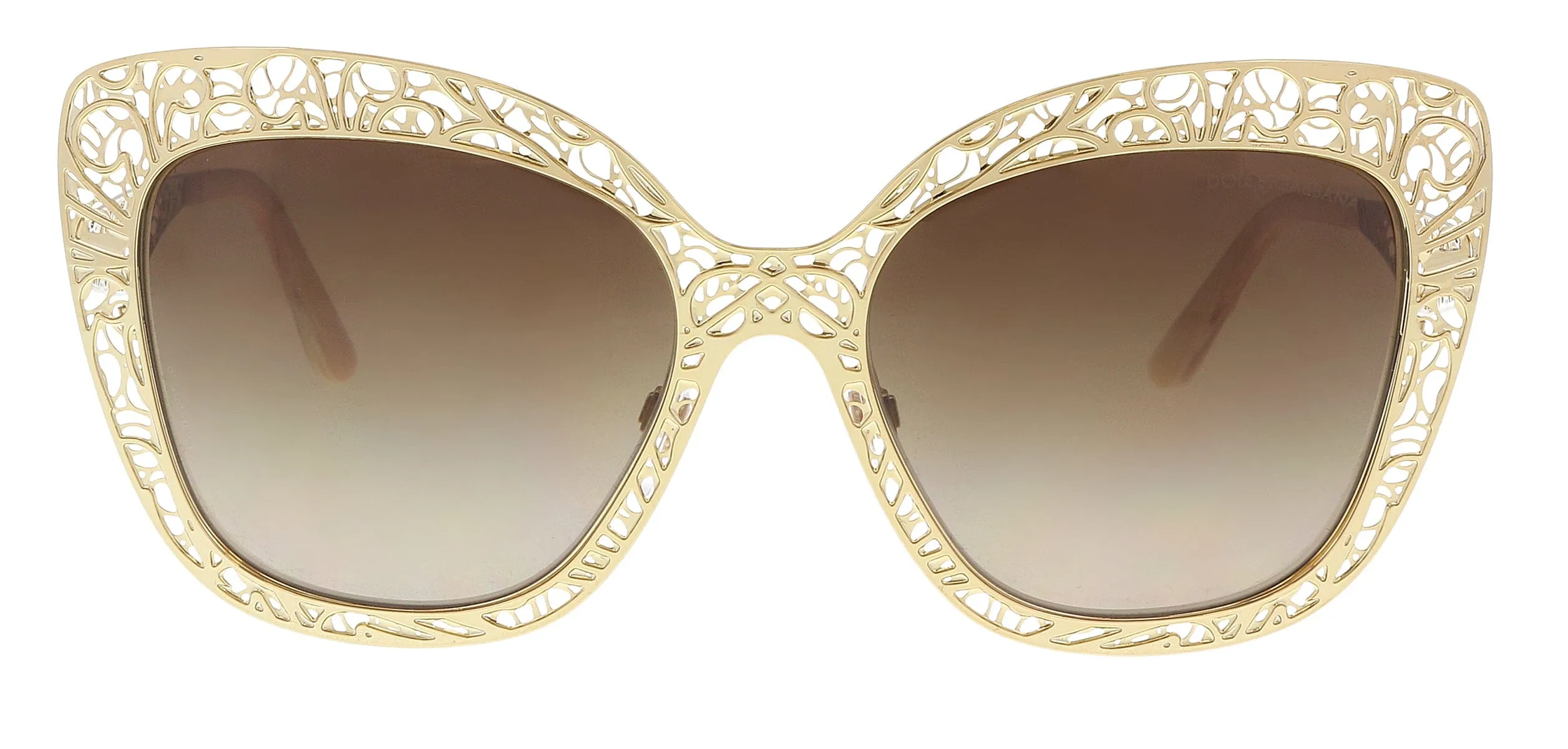 Dolce & Gabbana DG2164 4314 02/13 Gold Cat Eye Sunglasses