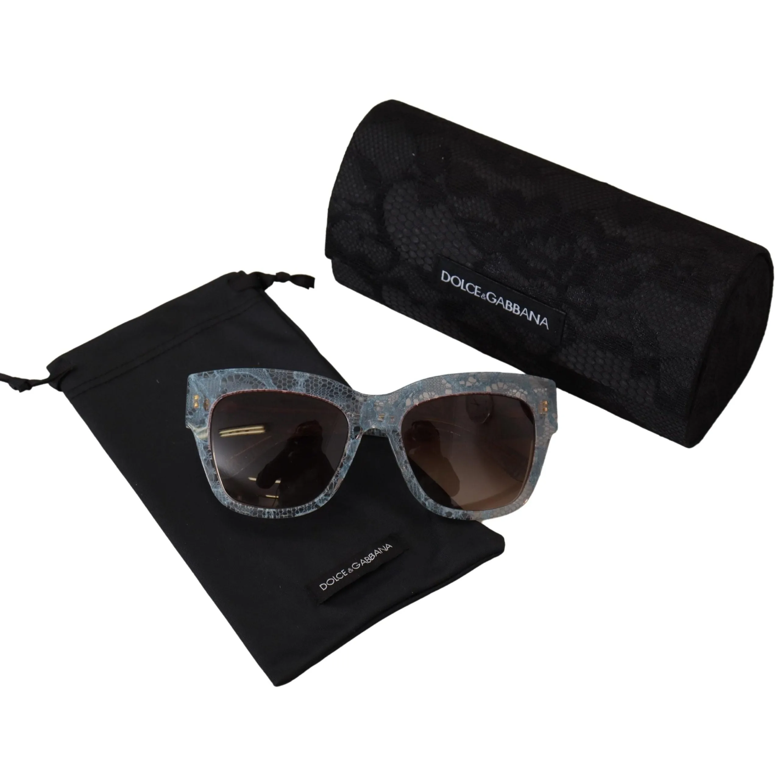 Dolce & Gabbana Elegant Lace-Trimmed Gradient Sunglasses