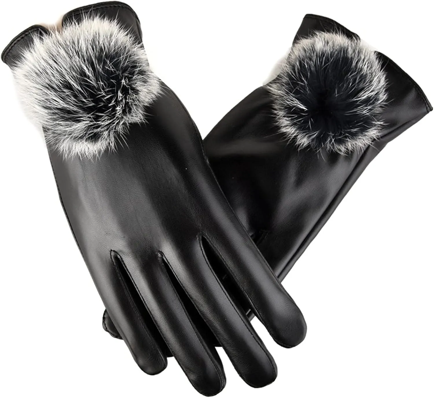 Faux Leather Gloves for Women Winter Warm Touchscreen Texting Fleece Lined Driving Motorcycle Dress Gloves