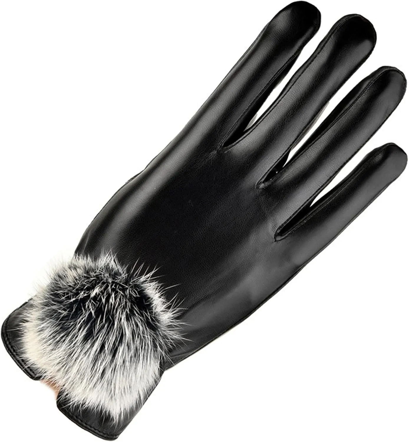 Faux Leather Gloves for Women Winter Warm Touchscreen Texting Fleece Lined Driving Motorcycle Dress Gloves