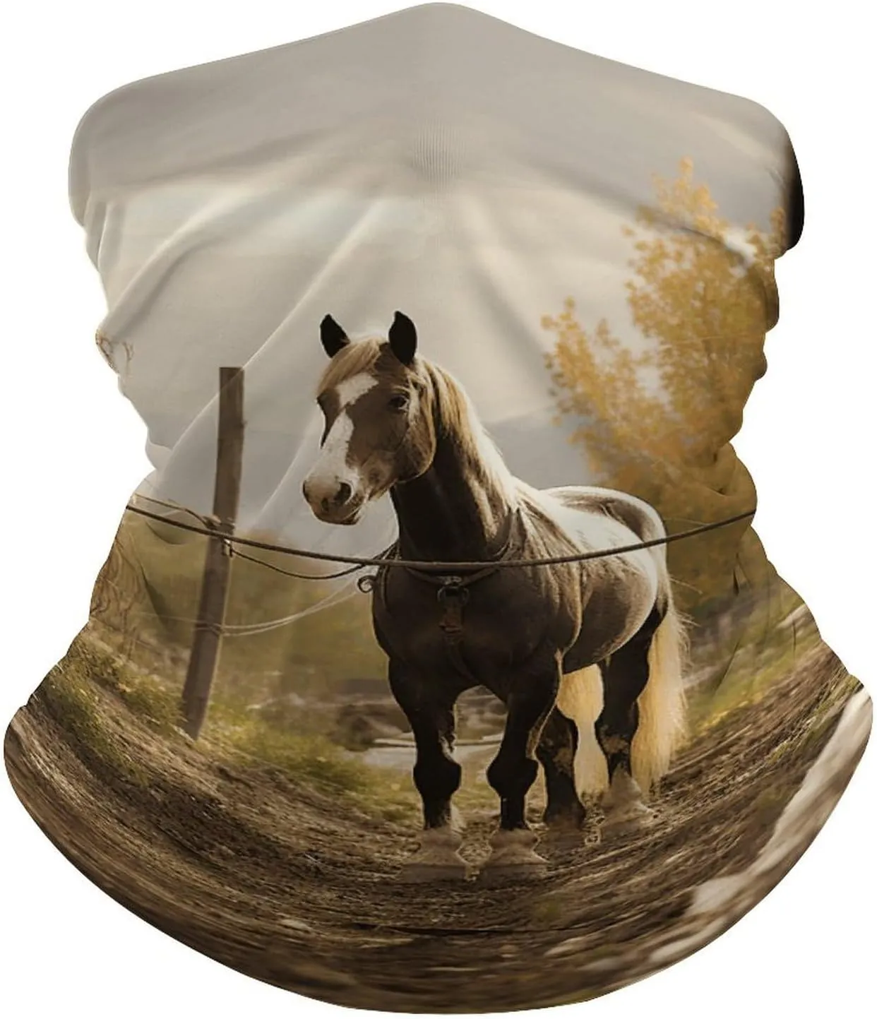 Fence And Horse Balaclava UV Protection Face Mask Breathable Neck Gaiter Ski Mask for Men Women Headwear Bandana Elastic Face Scarf