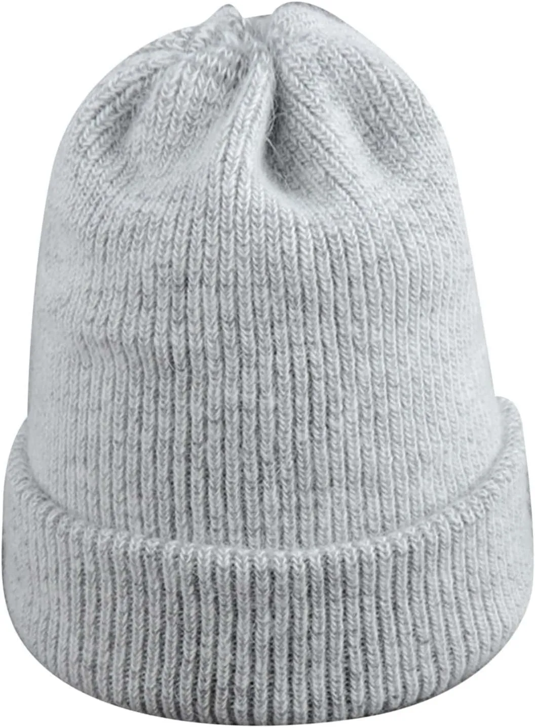 FUDERU Men's Ribbed Watch Cap with Patch Womens Winter Knitted Beanie Hat with Pom Warm Knit Cap Beanie for Women