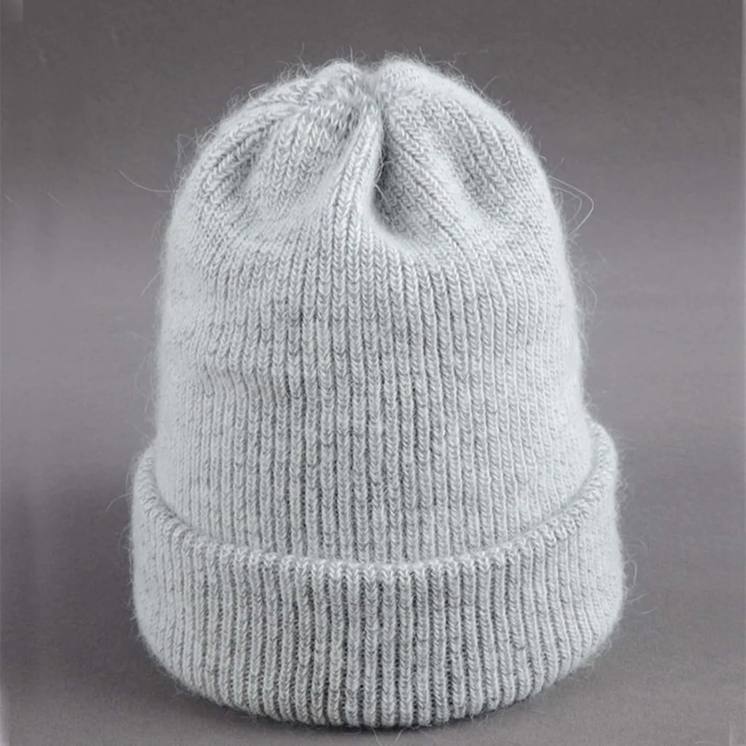 FUDERU Men's Ribbed Watch Cap with Patch Womens Winter Knitted Beanie Hat with Pom Warm Knit Cap Beanie for Women