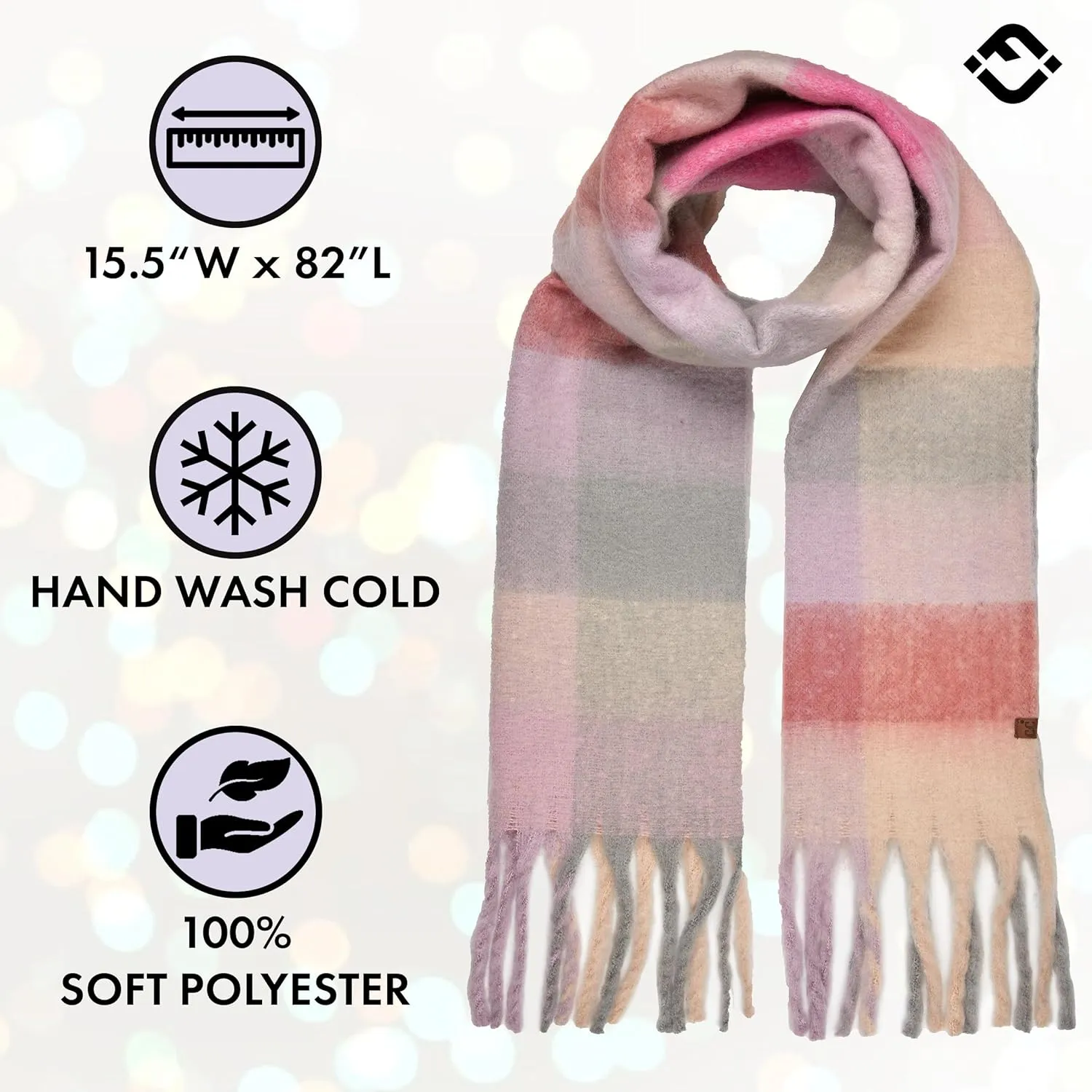 Funky Junque Luxury Cashmere Feel Winter Scarf - Soft Warm Knit Shawl - Mother's Day Gift - for Women - Multiple Patterns