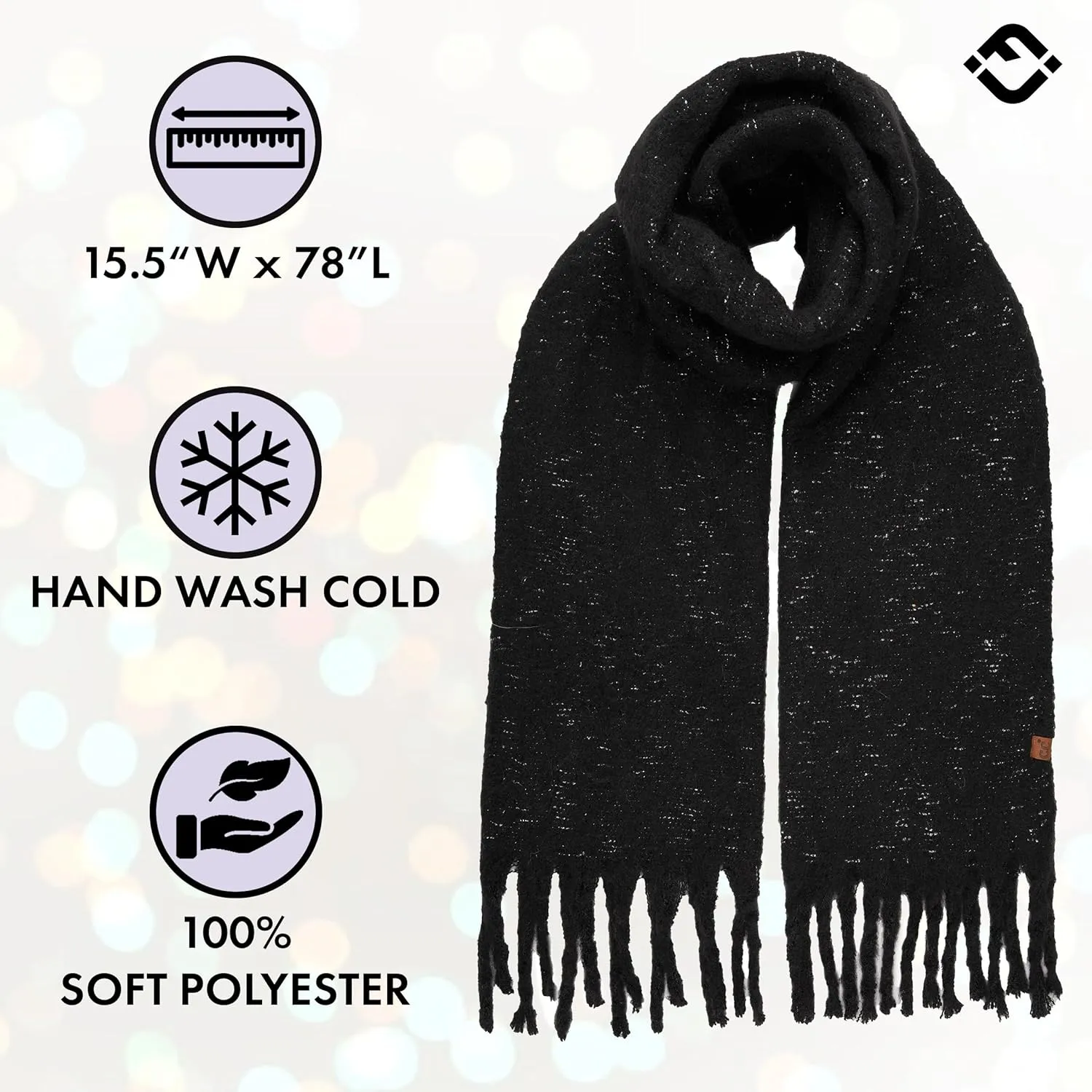 Funky Junque Luxury Cashmere Feel Winter Scarf - Soft Warm Knit Shawl - Mother's Day Gift - for Women - Multiple Patterns