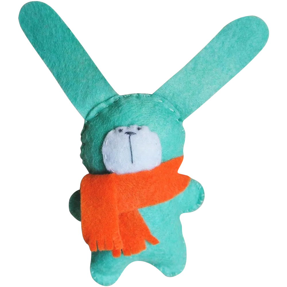 Handmade stuffed animals hare rabbit felt fleece home decor