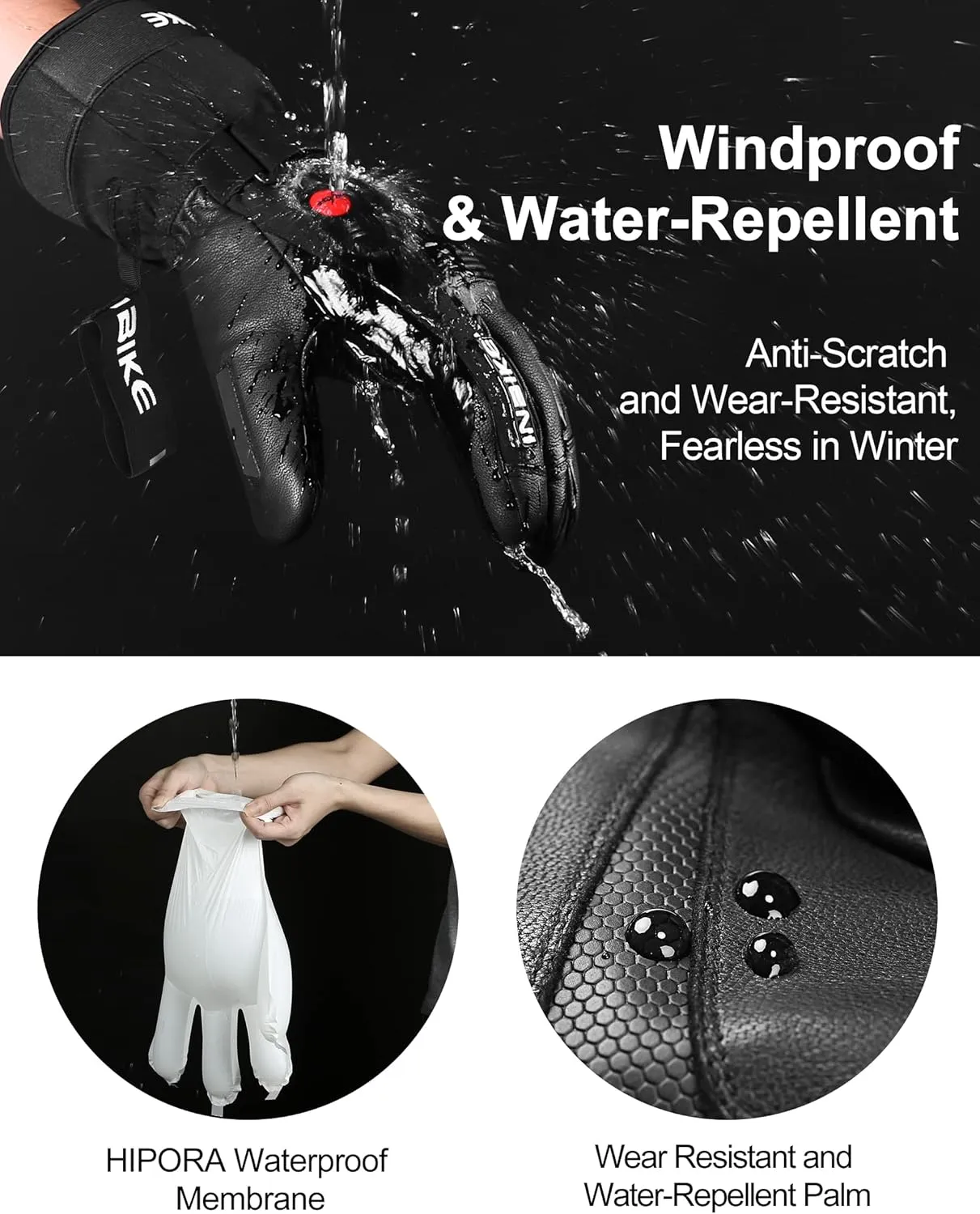KUTOOK Heated Gloves with 7.4V Battery 22.2WH Made of Goatskin Leather for Motorcycle Skiing Snowboarding Works up to 2.5-5 Hours