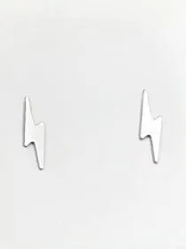 Lightning bolt white gold earrings