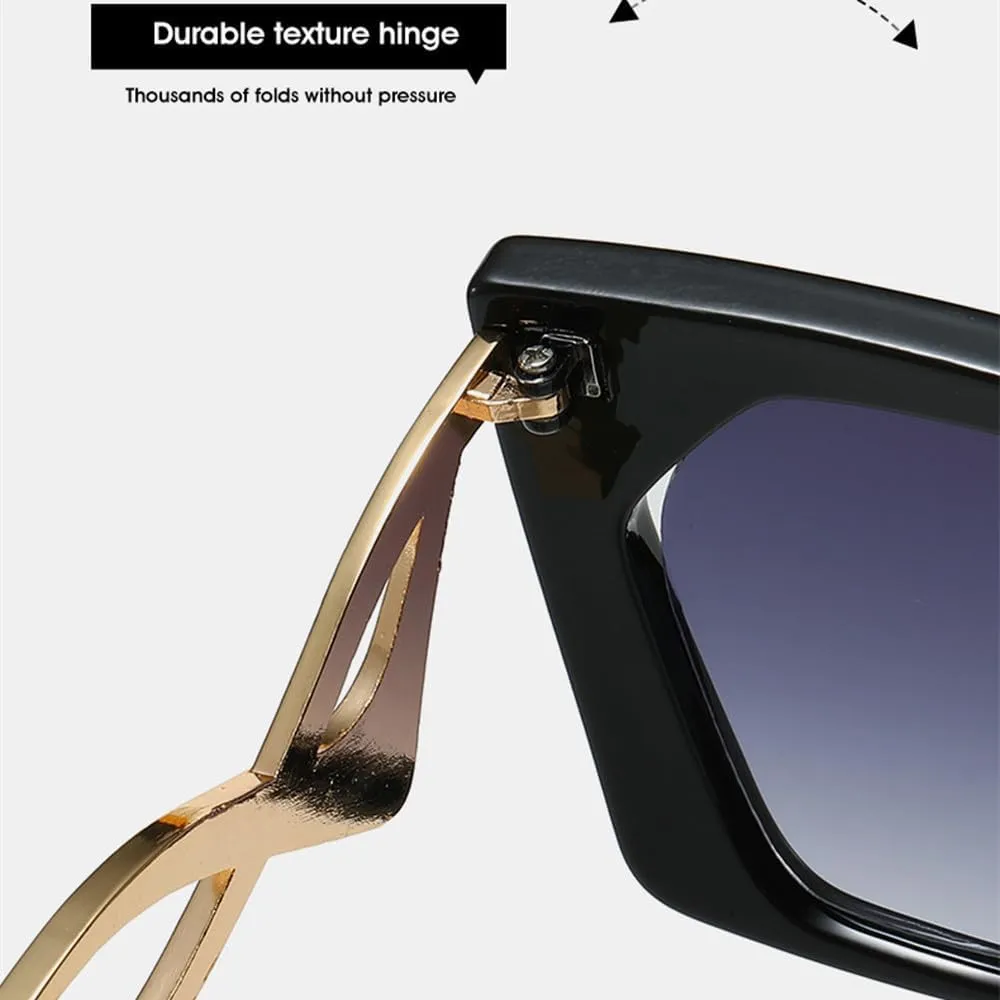 Luxury Sunglasses Men Fashion Metal Irregular Hollow Out Sunshade Mirror Women Vintage Cat Eye Protection Spectacles