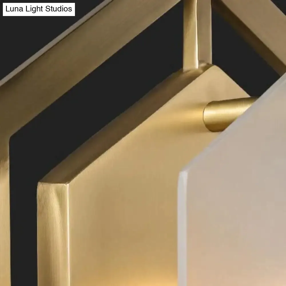 Modern Minimalist Luxury Hexagonal Copper Wall Lamp