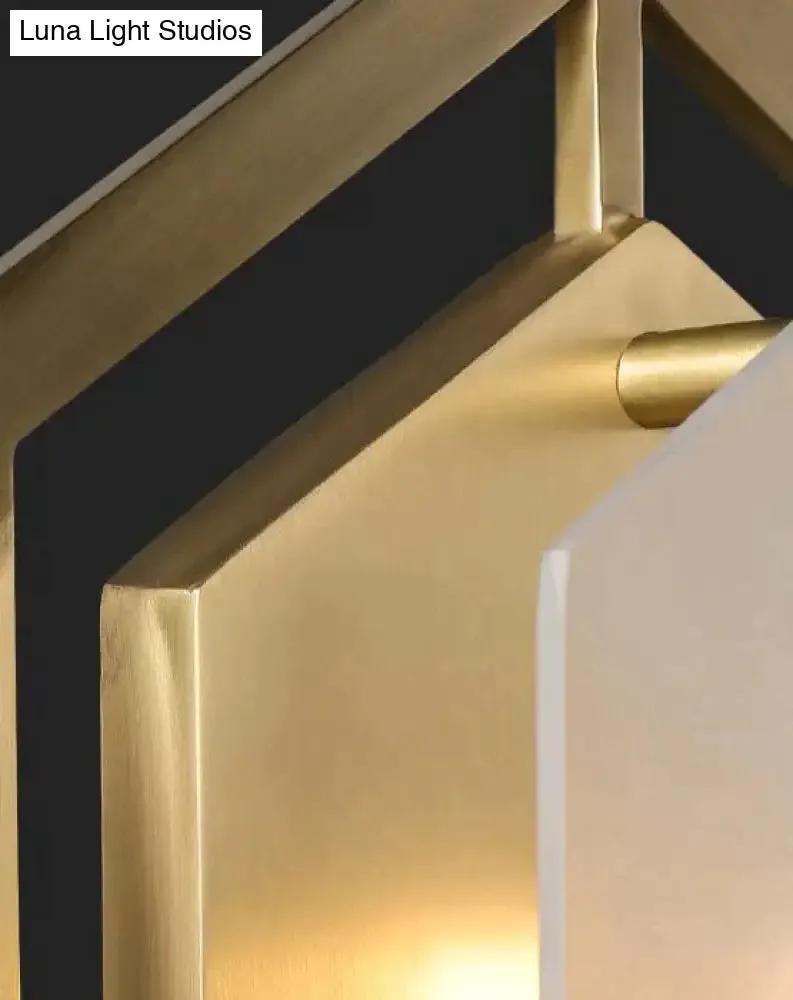 Modern Minimalist Luxury Hexagonal Copper Wall Lamp
