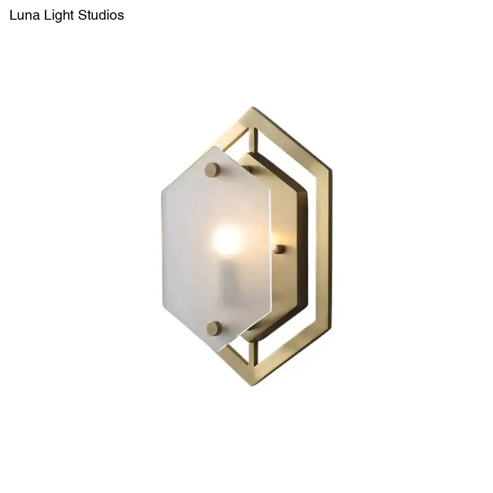 Modern Minimalist Luxury Hexagonal Copper Wall Lamp