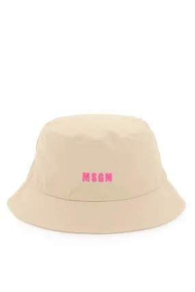 Msgm cotton bucket hat with embroidery