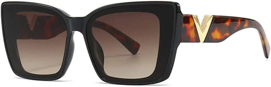 New 2025 Luxury Vintage Cat Eye Sunglasses Square Shades Uv400 Trending Fashion Elegant Women Men Retro Gradient Eyewear,C5,One s