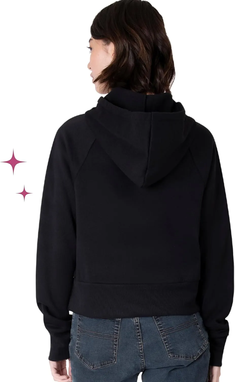 Paris Hilton Women's Embellished PARIS Pullover Sweatshirt Hoodie, Black