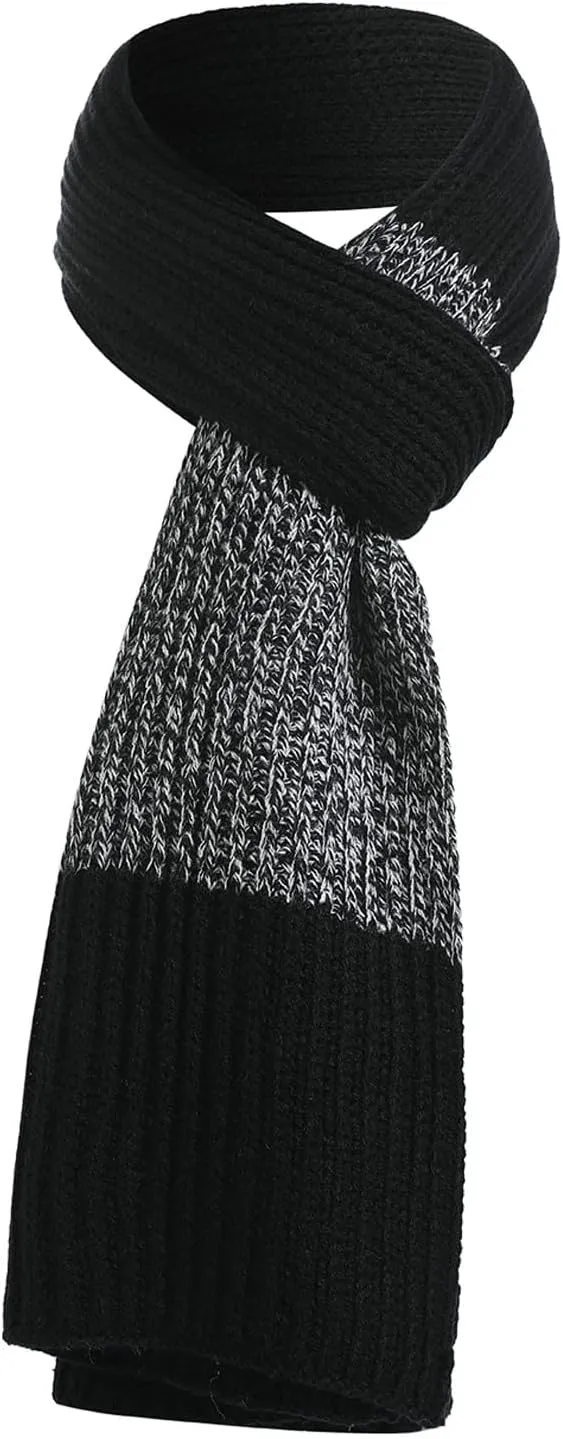 tuduoms Knitted Beanie Hat Scarf Touch Screen Gloves Winter Set Themal Gloves Set Thick Hat Mittens 3 in 1 for Cold Weather