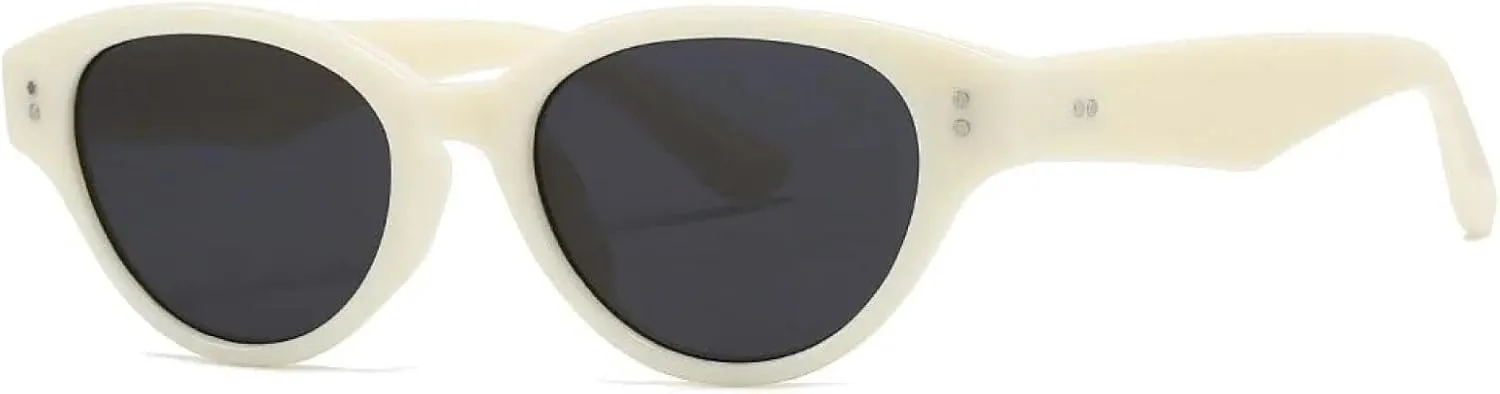 Vintage Cat Eye Sunglasses Women for Men Popular Luxury Sun Glasses Trend Punk Rivet Eyeglasses Uv400