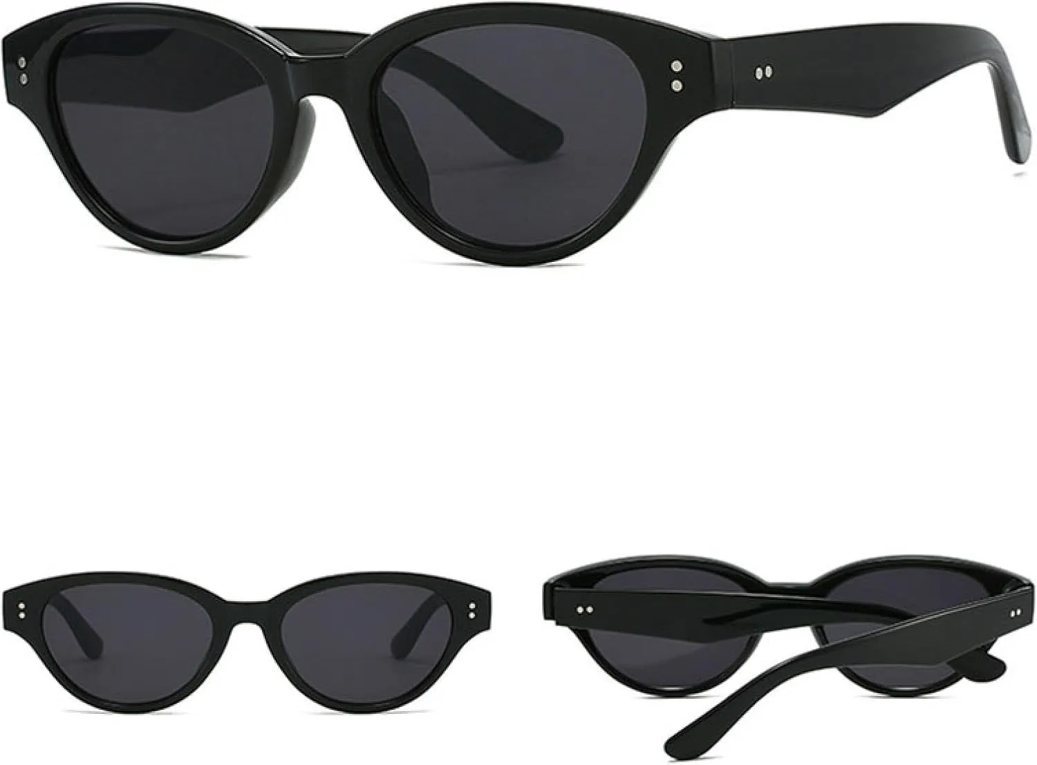 Vintage Cat Eye Sunglasses Women for Men Popular Luxury Sun Glasses Trend Punk Rivet Eyeglasses Uv400