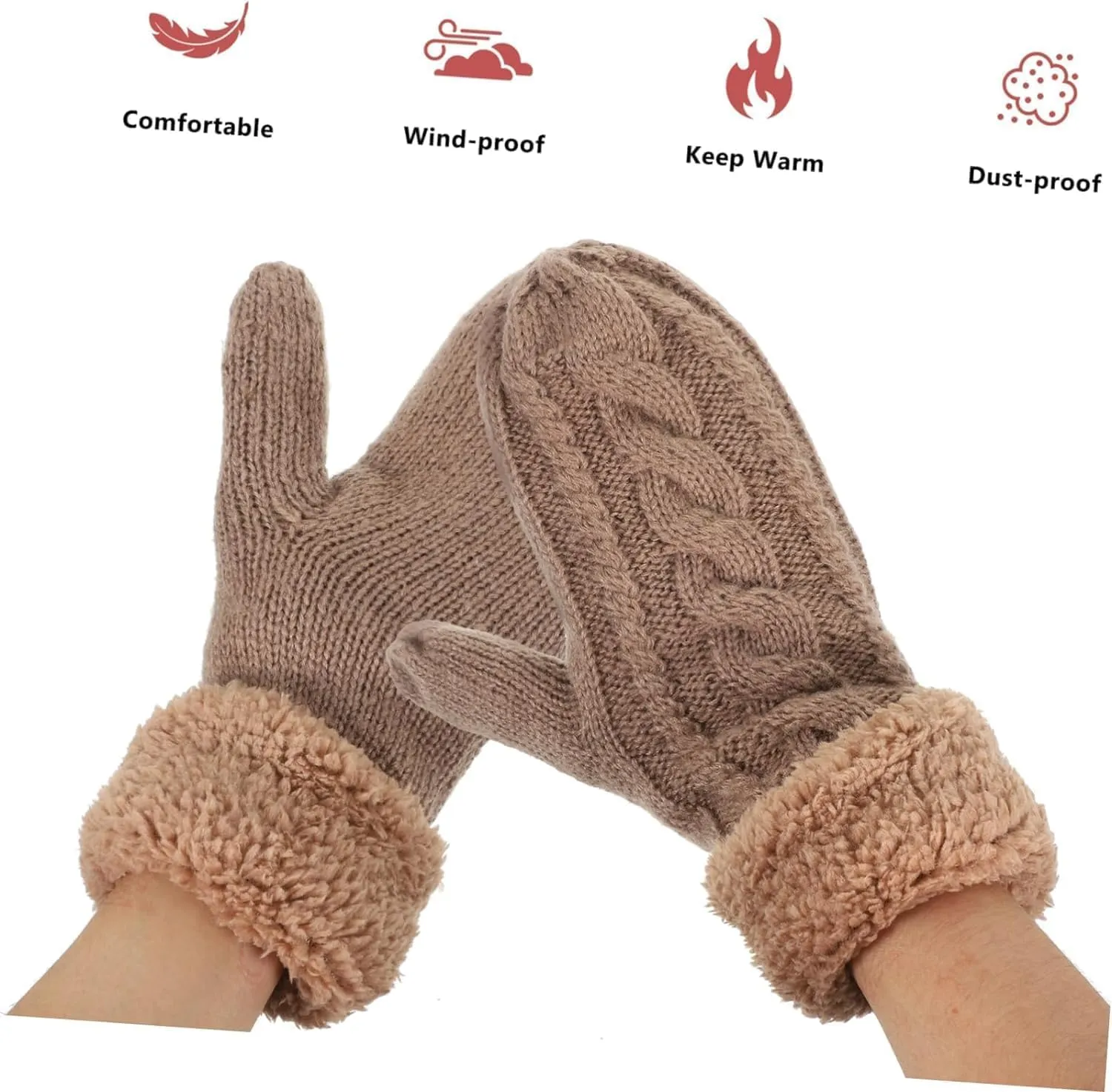 Warm Gloves 1 Pair Fleece Winter Gloves Men Wear-Resistant Gloves Cycling Gloves Womens Gloves Mittens Gloves Lightweight