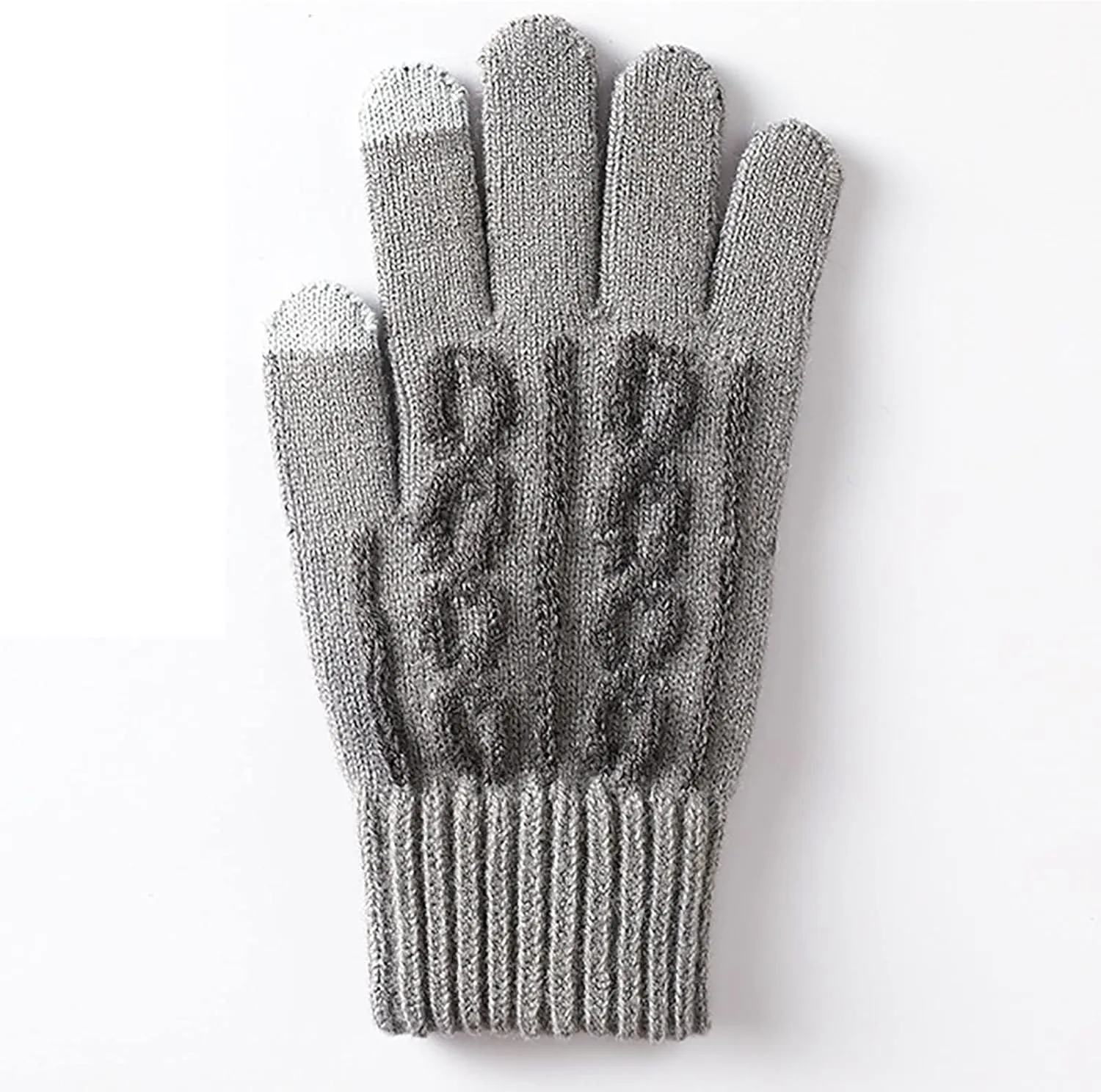 Winter Gloves for Men Women Touchscreen Cold Weather Warm Knit Snow Glove with Soft Lined for Hiking