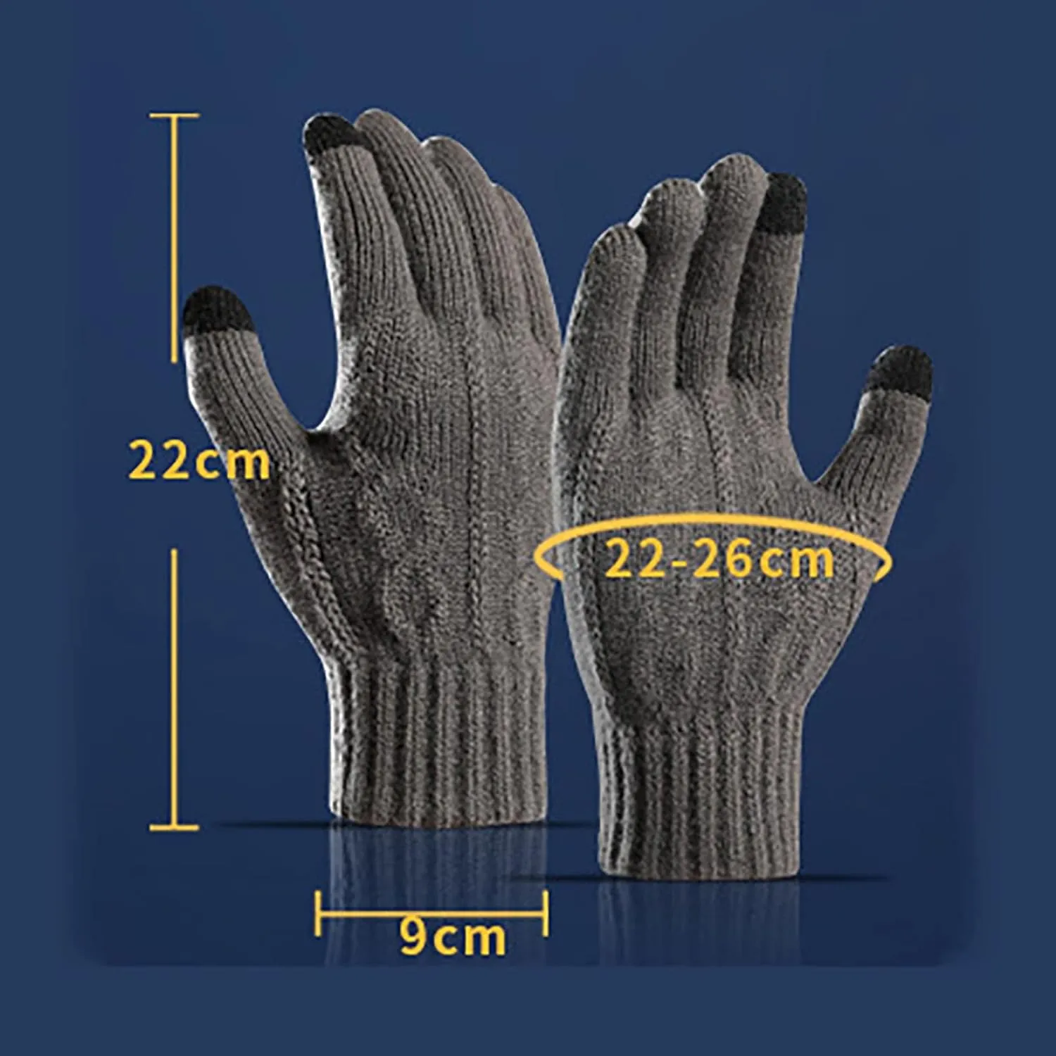 Winter Gloves for Men Women Touchscreen Cold Weather Warm Knit Snow Glove with Soft Lined for Hiking