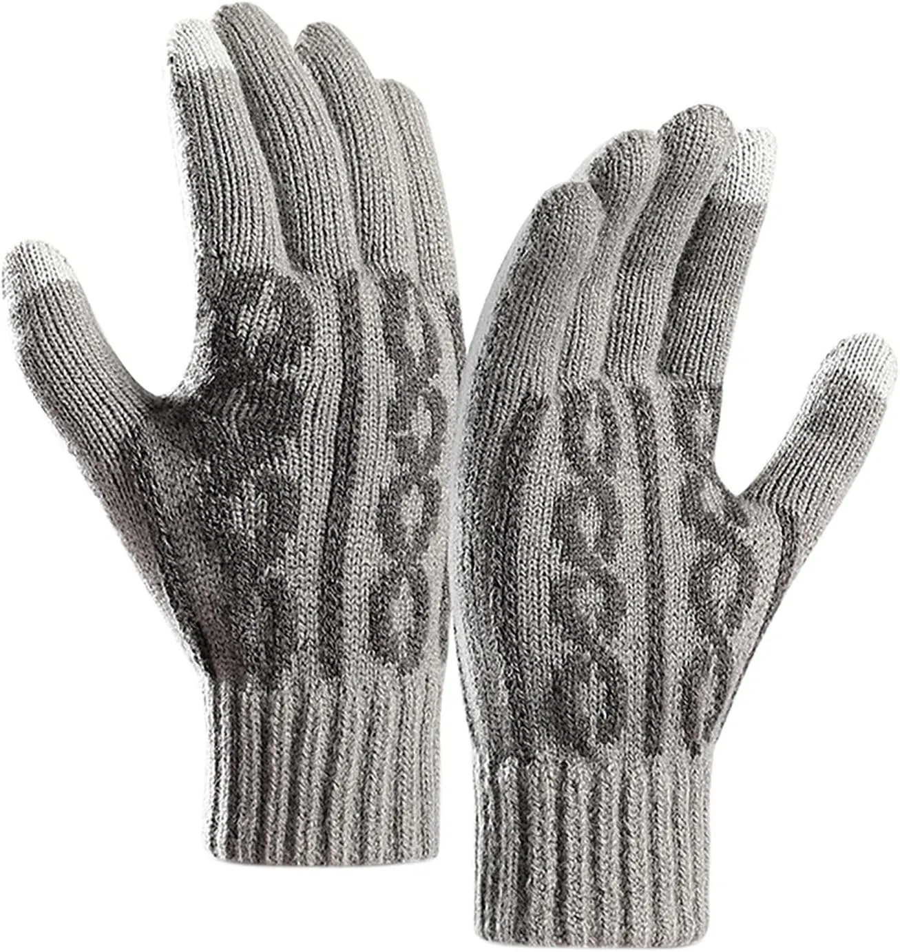 Winter Gloves for Men Women Touchscreen Cold Weather Warm Knit Snow Glove with Soft Lined for Hiking