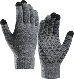 Winter Gloves,Thermal Knit Lining Full Fingers Touch Screen Warming Gloves for Kids Driving Hiking Cold Weather