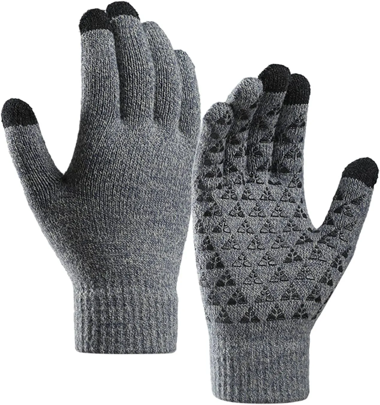 Winter Gloves,Thermal Knit Lining Full Fingers Touch Screen Warming Gloves for Kids Driving Hiking Cold Weather