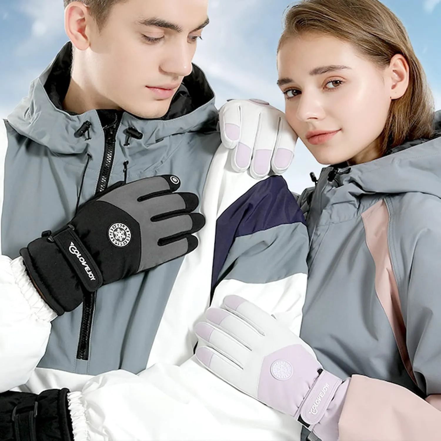 Winter Ski Gloves Warm Gloves Cute Printed Warm Cycling Gloves Soft Windproof Insulated Gloves for Girls & Boys Childrens