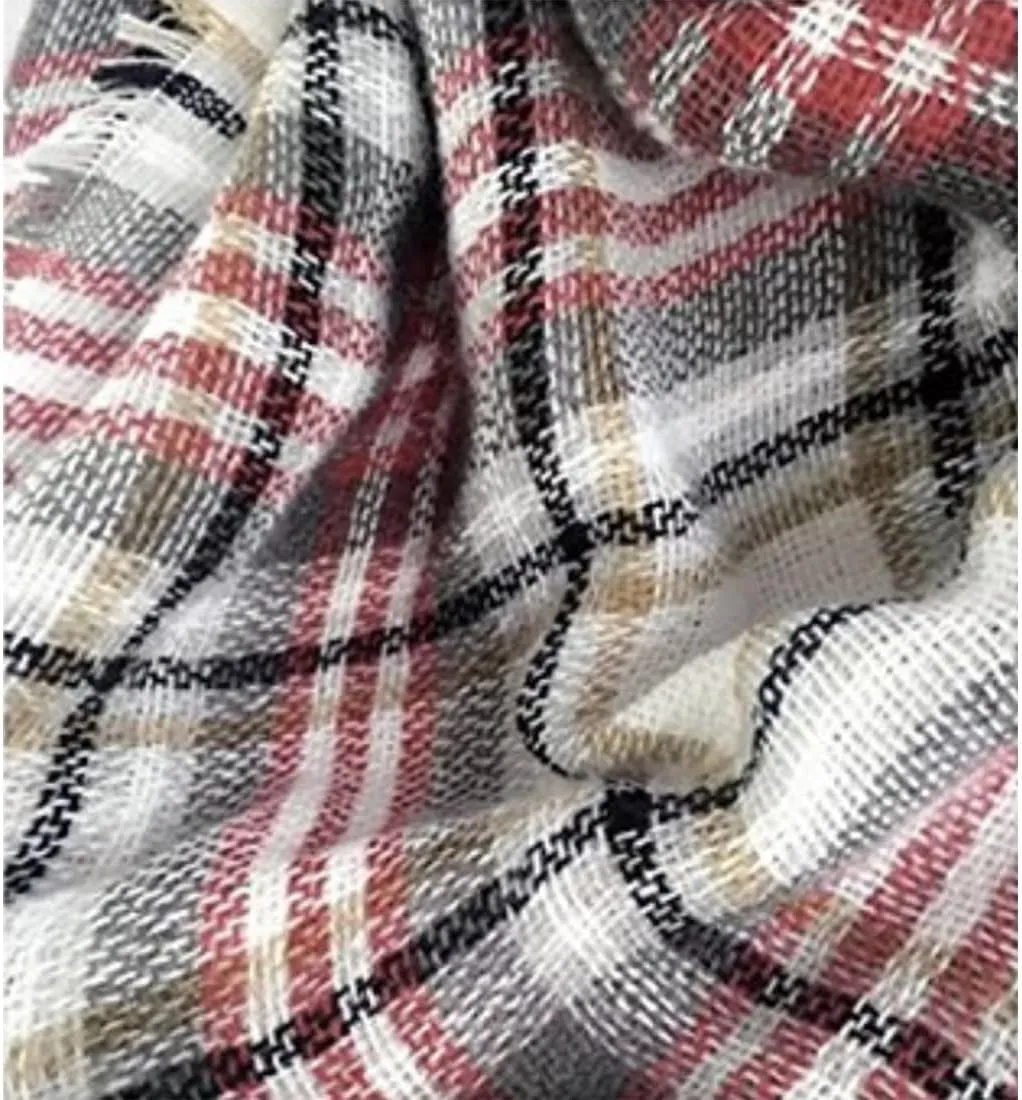 Women's Plaid Scarf Blanket Wrap Oversized Chunky Scarves Tartan Shawls