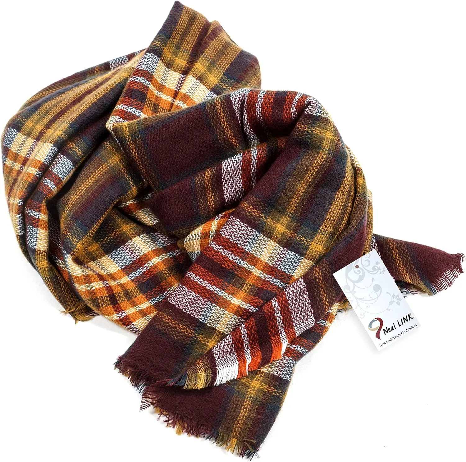 Women's Plaid Scarf Blanket Wrap Oversized Chunky Scarves Tartan Shawls