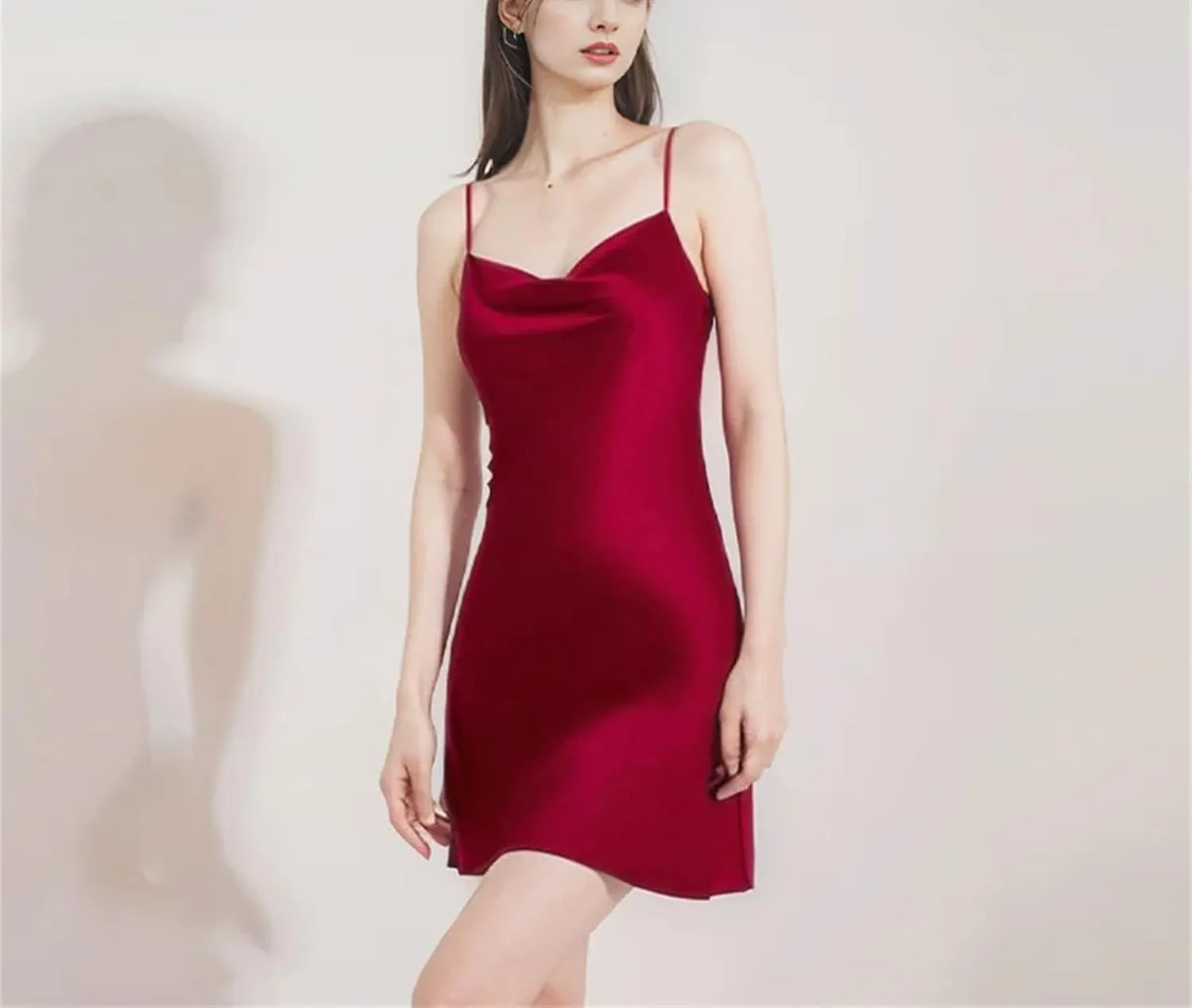 Women's Soft Silk Suspender Nightgown, Mini Slip Dress for Luxury Summer Lingerie