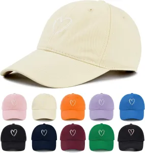 Zando 2025 Trendy Heart Baseball Caps for Women Men Girls Dad Adjustable Cute Cotton Ball Cap for Running Golf Tennies Travel