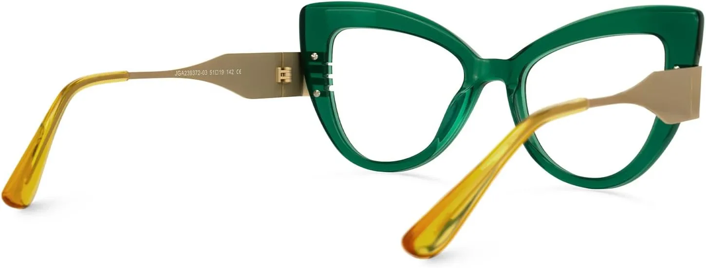 Zeelool Chic Acetate Cat Eye Glasses Frame with Non-prescription Clear Lens for Women Milly ZJGA239372