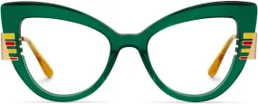 Zeelool Chic Acetate Cat Eye Glasses Frame with Non-prescription Clear Lens for Women Milly ZJGA239372