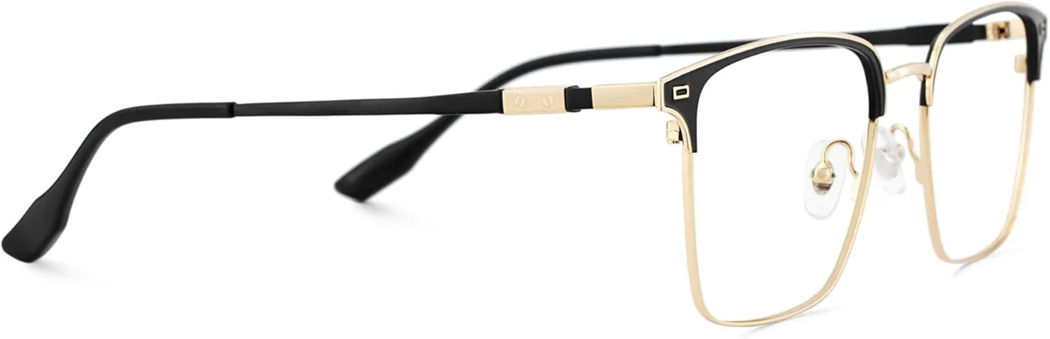 Zeelool Reader Blue Light Blocking Reading Glasses for Men Square Black Computer Reading Glasses Anti-reflective Coating