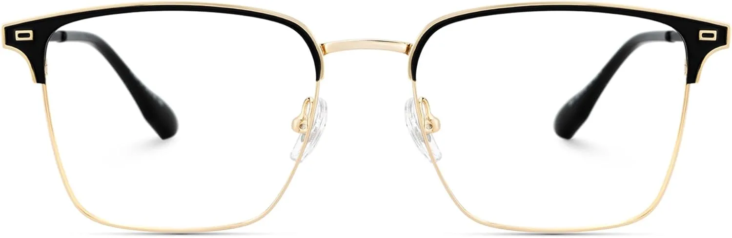 Zeelool Reader Blue Light Blocking Reading Glasses for Men Square Black Computer Reading Glasses Anti-reflective Coating