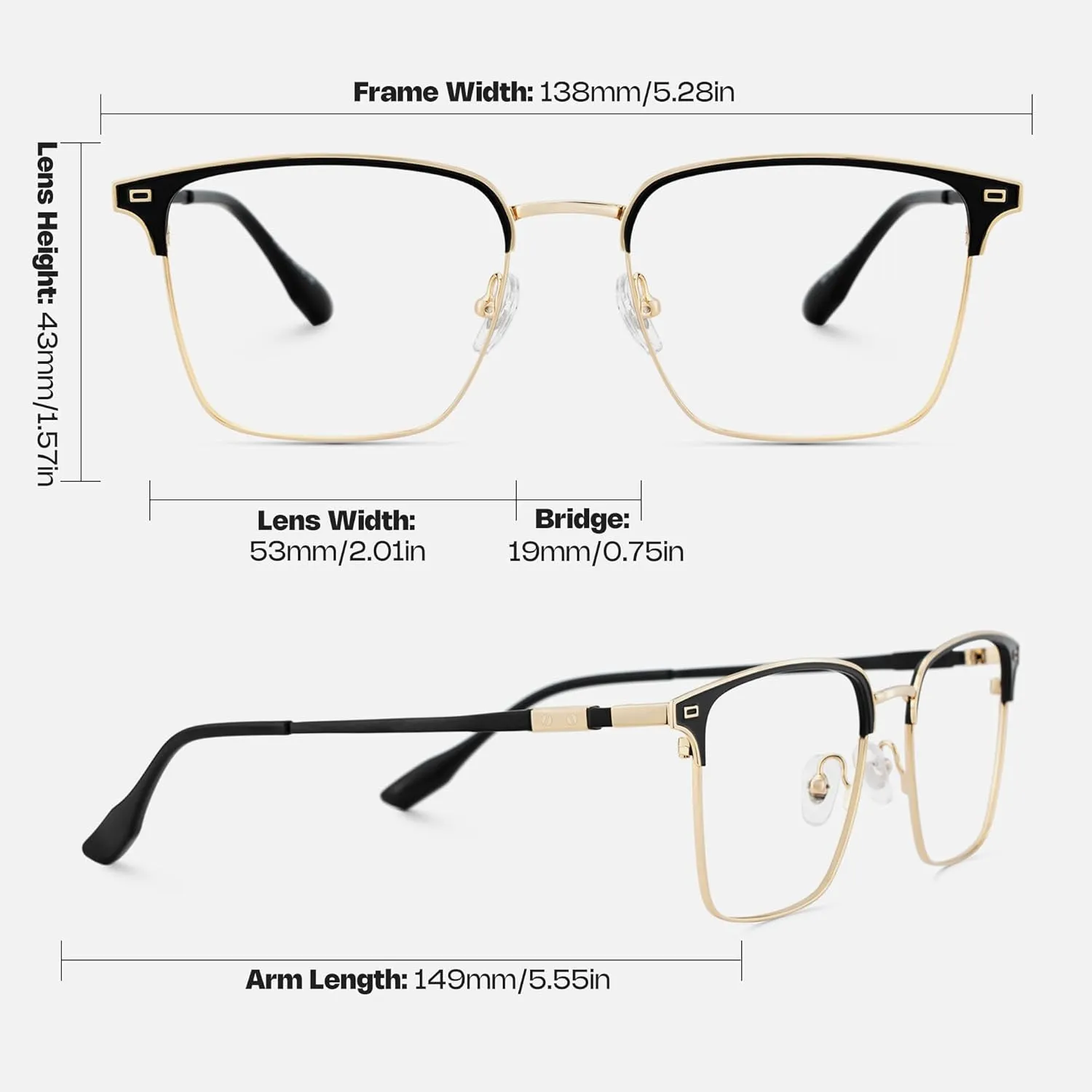 Zeelool Reader Blue Light Blocking Reading Glasses for Men Square Black Computer Reading Glasses Anti-reflective Coating