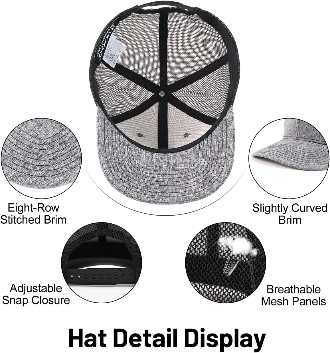 Zylioo Oversize XXL/XL Trucker Hats, Large Snapback Mesh Cap,Cool Summer Cap for Big Heads,Gaint 2 Tone Travel Cap